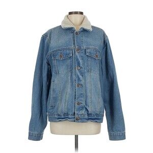 Triot Los Angeles Denim Jacket Sherpa Lined Womens M Jean Trucker